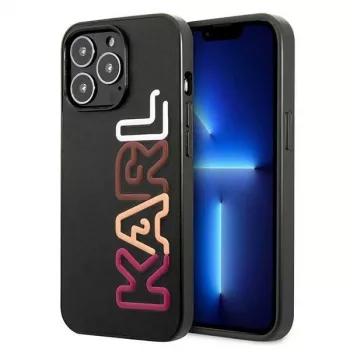 Husă rigidă Multipink Brand Karl Lagerfeld KLHCP13LPCOBK pentru iPhone 13 Pro / iPhone 13 6,1 inch, neagră