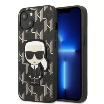 Karl Lagerfeld KLHCP13SPMNIKBK carcasă rigidă pentru iPhone 13 mini 5.4 negru monogram Ikonik Patch