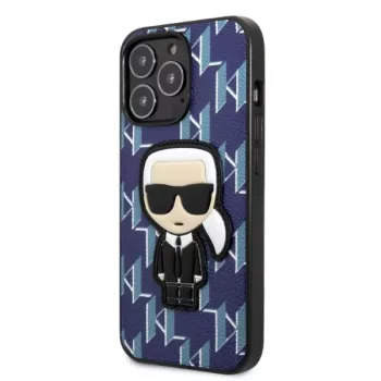Husă rigidă Monogram Ikonik Patch Karl Lagerfeld KLHCP13XPMNIKBL pentru iPhone 13 Pro Max 6,7 inch, albastră