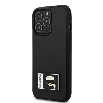 Husă rigidă Ikonik Patch Karl Lagerfeld KLHCP13L3DKPK pentru iPhone 13 Pro / 13 6,1 inch, neagră