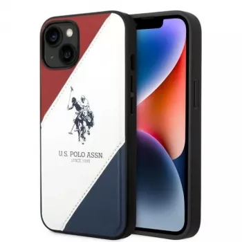 U.S. POLO ASSN. Tricolor Embossed Back Cover for Apple iPhone 14 Plus / 15 Plus 6.7 inch - White