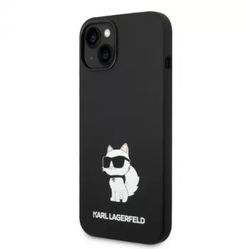 Husă rigidă din silicon Choupette MagSafe Karl Lagerfeld KLHMP14MSNCHBCK neagră pentru iPhone 14 Plus / 15 Plus 6,7 inch
