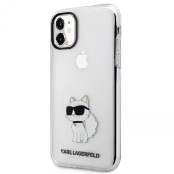 Husă rigidă Ikonik Choupette Karl Lagerfeld transparentă pentru Apple iPhone 11 / XR 6,1 inch