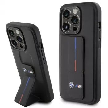 Husă rigidă BMW Grip Hot Stamp pentru iPhone 15 Pro 6,1 inch, neagră