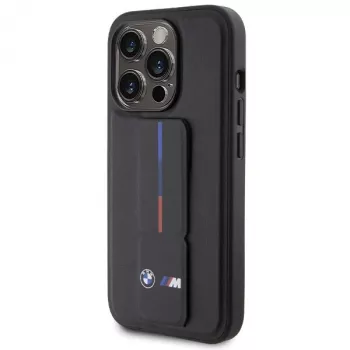 Husă rigidă BMW Grip Hot Stamp pentru iPhone 15 Pro 6,1 inch, neagră