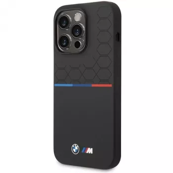 Husă BMW Silicone Pattern pentru Apple iPhone 15 Pro 6,1 inch neagră
