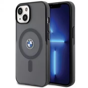 Husă rigidă BMW BMHMP15MDSLK pentru iPhone 15 Plus / 14 Plus 6,7 inch, IML Signature MagSafe, neagră