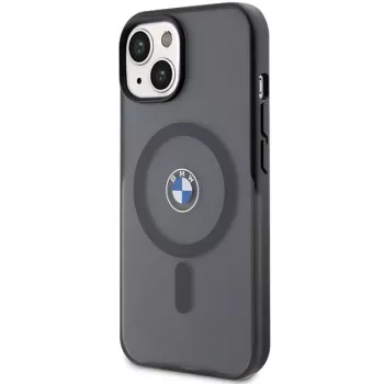 Husă rigidă BMW BMHMP15MDSLK pentru iPhone 15 Plus / 14 Plus 6,7 inch, IML Signature MagSafe, neagră