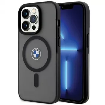 Husă rigidă BMW IML Signature pentru Apple iPhone 15 Pro 6,1 inch, neagră, cu MagSafe