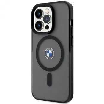 Husă rigidă BMW IML Signature pentru Apple iPhone 15 Pro 6,1 inch, neagră, cu MagSafe