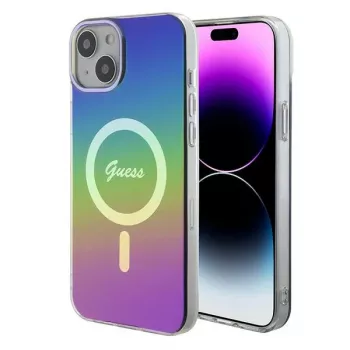 Husă spate Guess IML Iridescent MagSafe pentru Apple iPhone 15 Plus, multicolor