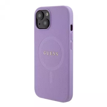 Guess GUHMP15MPSAHMCU Saffiano MagSafe Hard Case for iPhone 15 Plus / 14 Plus 6.7 inch - Purple