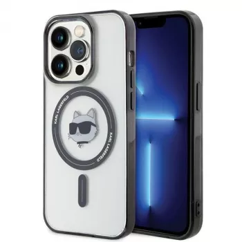Husă rigidă Karl Lagerfeld KLHMP15LHCHNOTK pentru iPhone 15 Pro 6,1 inch transparent IML Choupette Head MagSafe