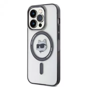 Husă rigidă Karl Lagerfeld KLHMP15LHCHNOTK pentru iPhone 15 Pro 6,1 inch transparent IML Choupette Head MagSafe