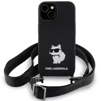 Karl Lagerfeld KLHCP15SSCBSCNK iPhone 15 / 14 / 13 6.1 Hardcase negru Crossbody Silicone Choupette