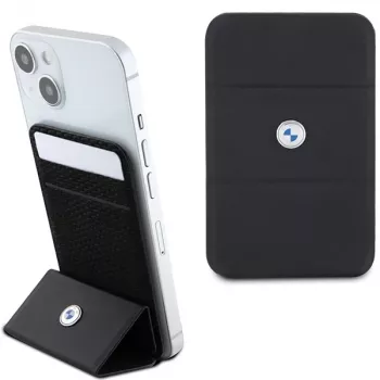 Portofel cu suport pentru card BMW Card Slot Stand Wallet MagSafe Signature Collection negru