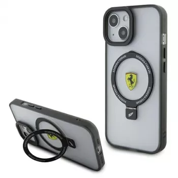 Carcasă rigidă transparentă cu inel Ferrari FEHMP15MUSCAH pentru iPhone 15 Plus / 14 Plus 6,7