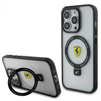 Carcasă rigidă transparentă cu inel Ferrari FEHMP15LUSCAH pentru iPhone 15 Pro 6,1