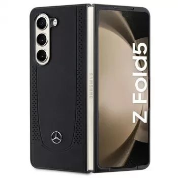 Husă rigidă din piele Mercedes-Benz MEHCZFD5ARMBK Urban pentru Samsung Galaxy Z Fold5, neagră
