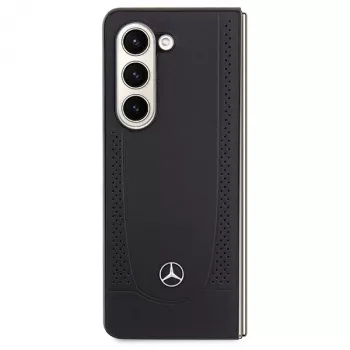 Husă rigidă din piele Mercedes-Benz MEHCZFD5ARMBK Urban pentru Samsung Galaxy Z Fold5, neagră