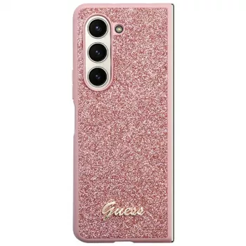 Guess GUHCZFD5HGGSHP F946 Glitter Script Hard Case for Samsung Galaxy Z Fold5 - Pink
