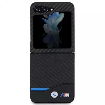 BMW M Collection Capac spate din piele Carbon pentru Samsung Galaxy Z Flip5 - Negru