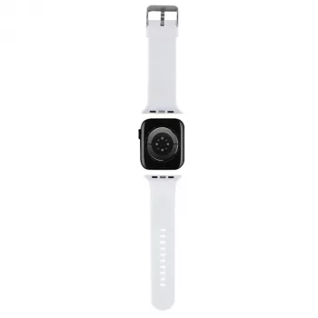 Curea Apple Watch Karl Lagerfeld 3D Rubber Karl & Choupette Heads NFT 42/44/45/49mm, albă