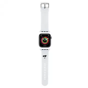 Karl Lagerfeld 3D Rubber Choupette Head Curea Apple Watch 42/44/45/49mm Alb