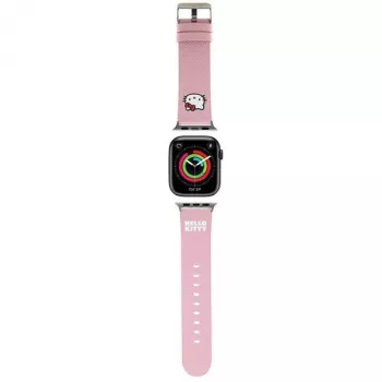 Hello Kitty HKAWMPGKHP Curea din silicon pentru Apple Watch 38/40/41mm Roz