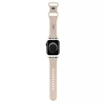 Hello Kitty HKAWMSCHBLE Curea din silicon pentru Apple Watch 38/40/41mm - Bej