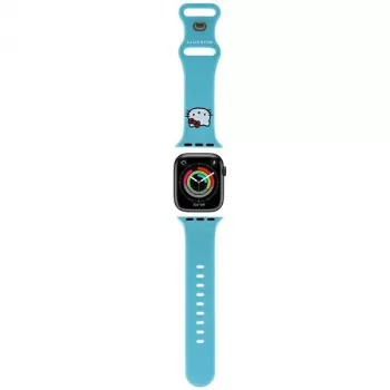 Hello Kitty HKAWMSCHBLB Curea Apple Watch 38/40/41mm Albastru Silicon cu Kitty Head
