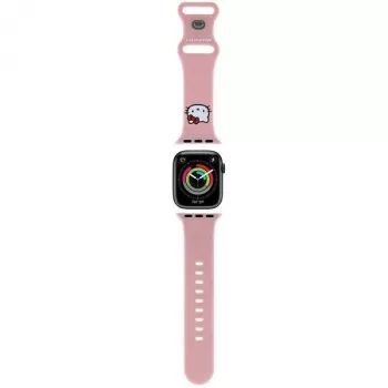 Hello Kitty HKAWMSCHBLP Curea din silicon pentru Apple Watch 38/40/41mm Roz