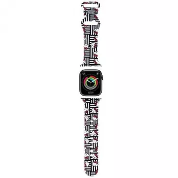 Hello Kitty HKAWMSDIESK Curea Apple Watch 38/40/41mm Negru Silicon Heads & Stripes