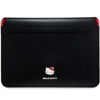 Husă Hello Kitty HKCS14PGHDLMK 14 inch neagră din PU cu logo metalic