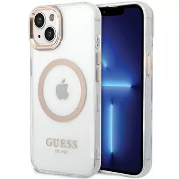 Husă rigidă Guess GUHMP15MHTRMD Metal Outline pentru iPhone 15 Plus / 14 Plus 6,7