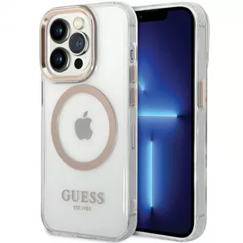 Husă rigidă Guess GUHMP15LHTRMD Metal Outline pentru Apple iPhone 15 Pro 6,1