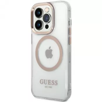 Husă rigidă Guess GUHMP15LHTRMD Metal Outline pentru Apple iPhone 15 Pro 6,1