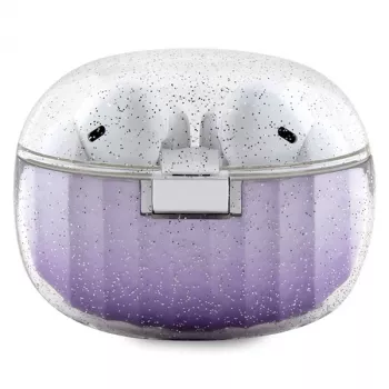 Căști true wireless Bluetooth Guess Glitter Gradient cu carcasă de încărcare, mov