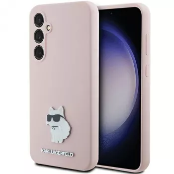 Husă Karl Lagerfeld KLHCS23FESMHCNPP pentru S23 FE S711 roz din silicon Choupette cu pin metalic pentru Samsung Galaxy S23 FE