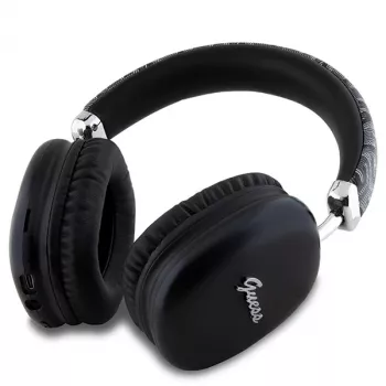 Căști on-ear Bluetooth Guess Gcube Metallic Script Logo negre