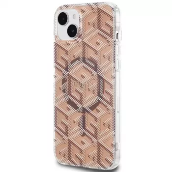 Guess GUHMP15SHGCUSTGW iPhone 15 / 14 / 13 6.1 inch Brown Hardcase IML GCube MagSafe