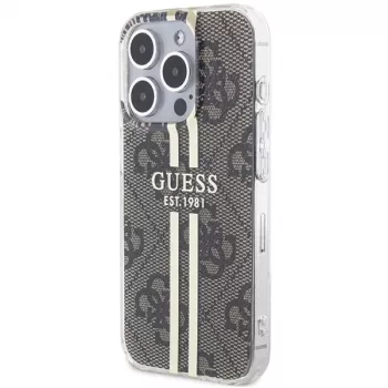 Guess GUHCP15LH4PSEGW iPhone 15 Pro 6.1 Hardcase IML 4G Gold Stripe maro