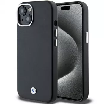 Husă BMW BMHMP14S23PUFWK Signature Wrapped Metal MagSafe pentru iPhone 14 / 15 / 13 6,1 inch, neagră