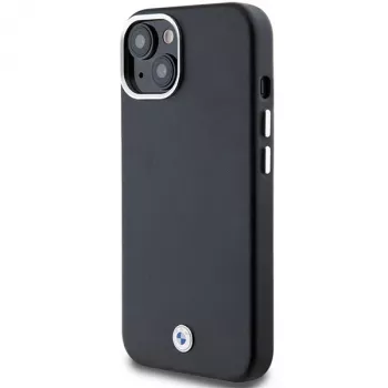 Husă BMW M Collection Signature Wrapped Metal MagSafe pentru iPhone 15 Plus / 14 Plus, neagră