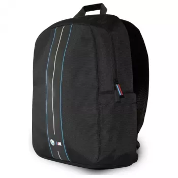 Rucsac pentru laptop BMW BMBP15COMPVSKL 16 inch, negru, nailon, dungă albastră