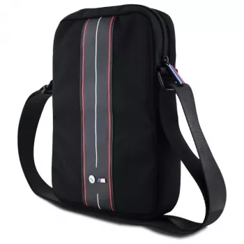 Husă pentru tabletă BMW M Collection 8 inch, neagră, nailon, dungă roșie