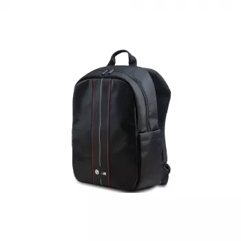 Rucsac pentru laptop BMW Carbon Red Stripes 16 inch, negru/roșu