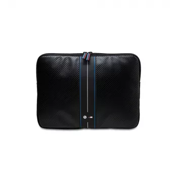 Husă pentru laptop BMW Sleeve BMCS16COMSCAKL 16 inch, neagră, Carbon Blue Stripes