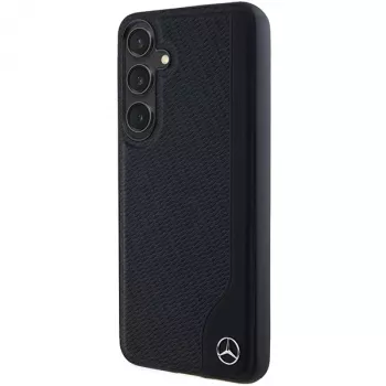 Mercedes-Benz husă rigidă din piele Debossed Line MagSafe pentru Samsung Galaxy S24+ (SM-S926) - negru