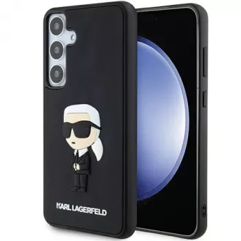 Karl Lagerfeld KLHCS24M3DRKINK husă rigidă 3D Rubber Ikonik pentru Samsung Galaxy S24+ negru